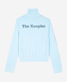 The Kooples FEMME BABY BLUE sweatshirt en velours bleu clair