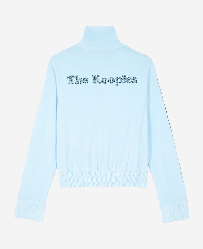 The Kooples FEMME BABY BLUE sweatshirt en velours bleu clair