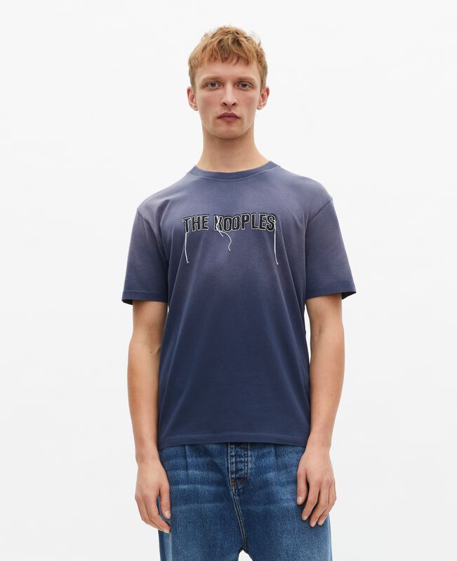 The Kooples HOMME DARK NAVY t-shirt avec logo délavé bleu marine