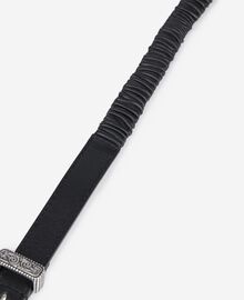The Kooples FEMME BLACK ceinture fine en cuir froncé noir