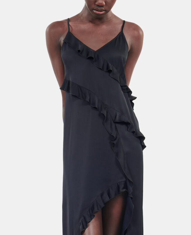 The Kooples FEMME BLACK robe nuisette longue noire