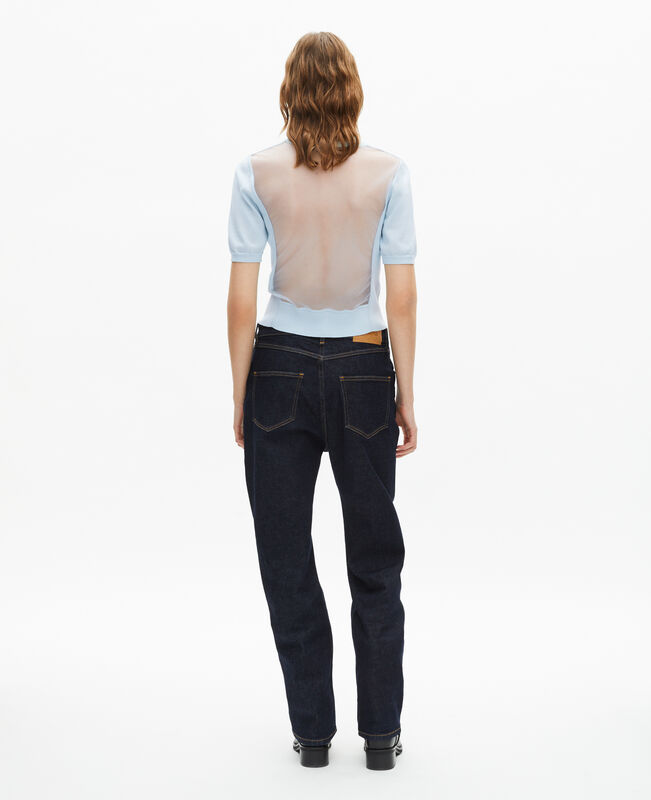 The Kooples FEMME BABY BLUE pull manches courtes bleu clair