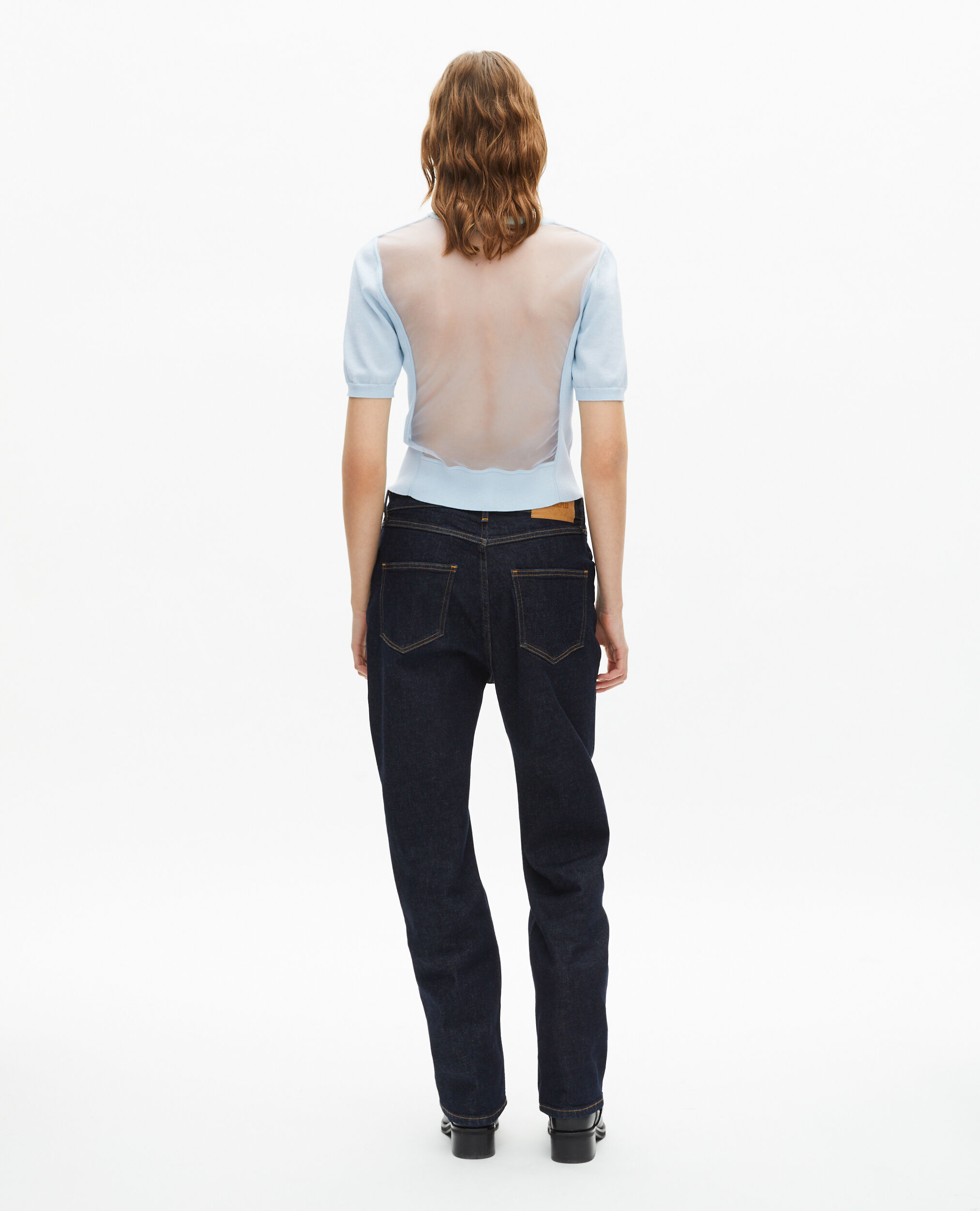 Pull manches courtes bleu clair, BABY BLUE, hi-res image number null