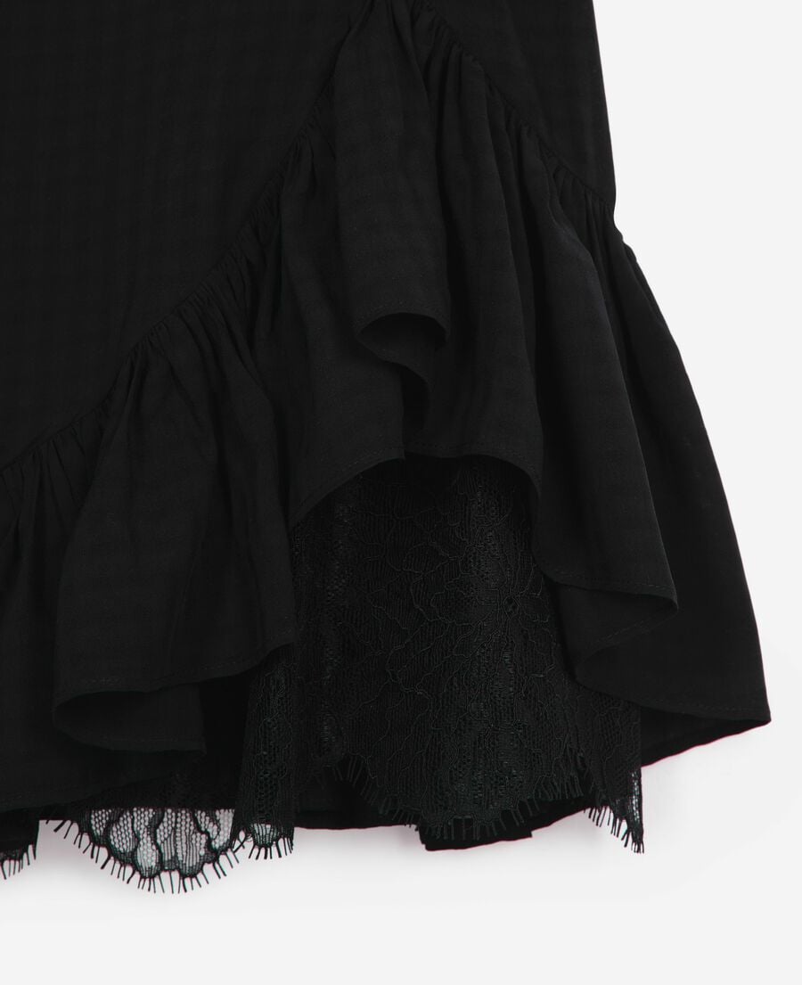The Kooples FEMME BLACK robe courte avec dentelle noire