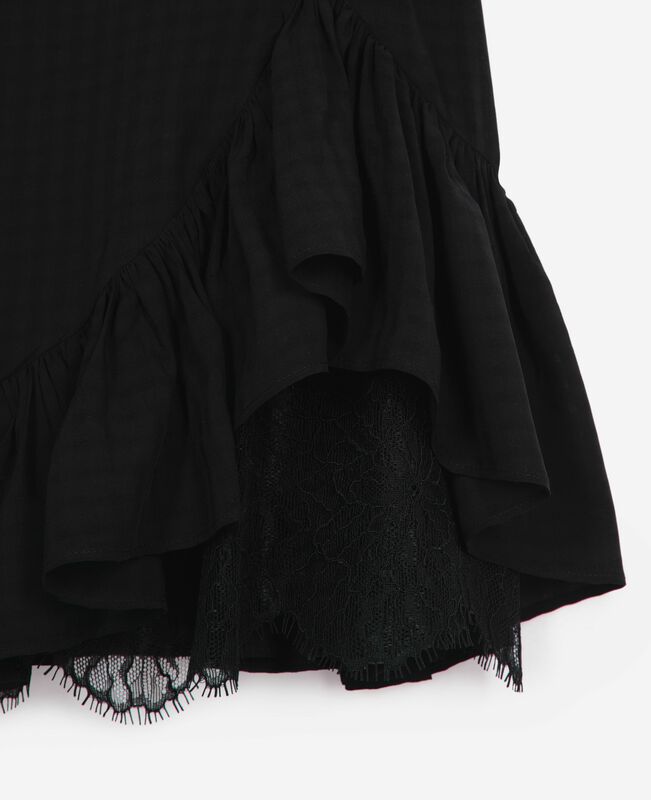 The Kooples FEMME BLACK robe courte avec dentelle noire