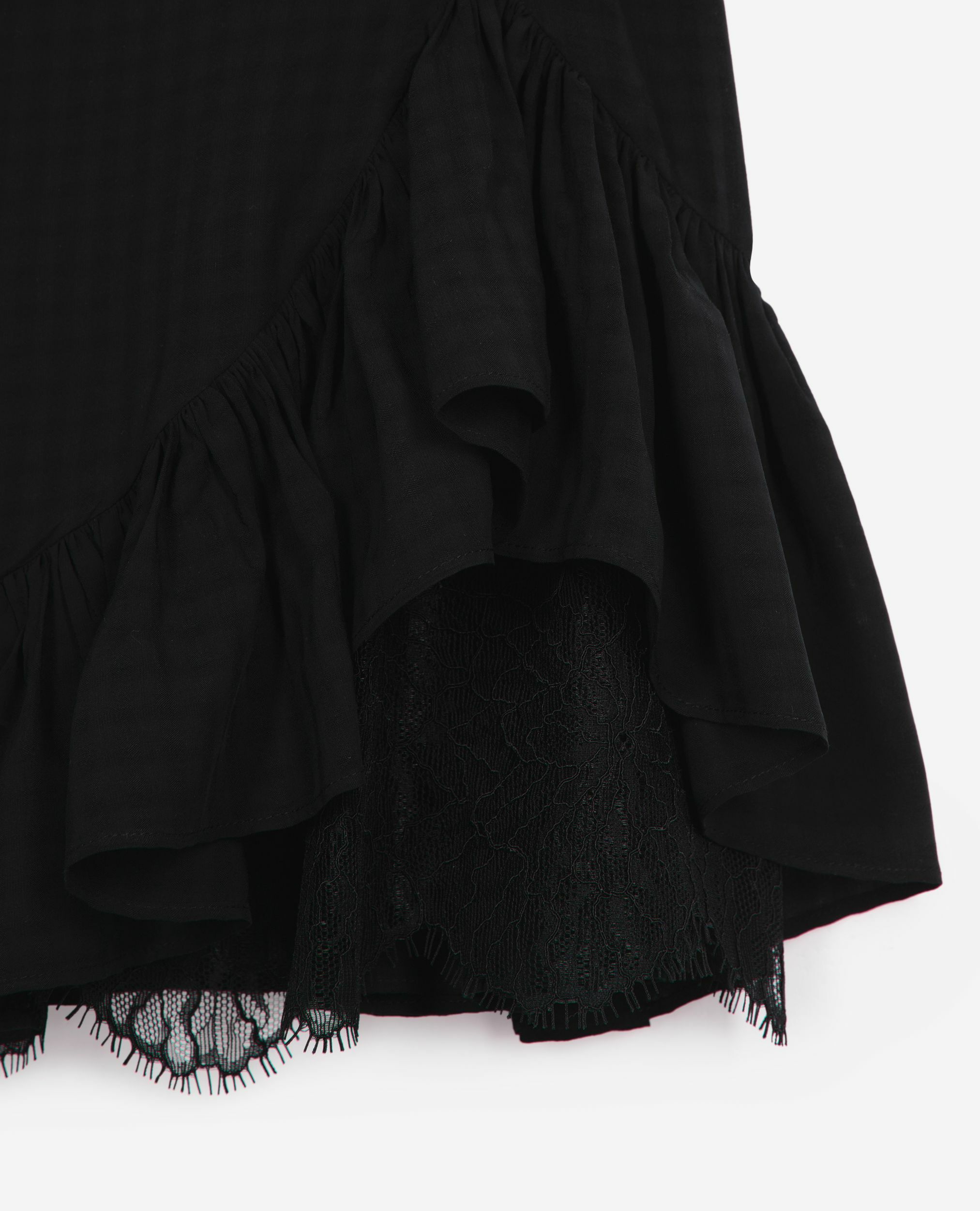 Robe courte avec dentelle noire, BLACK, hi-res image number null