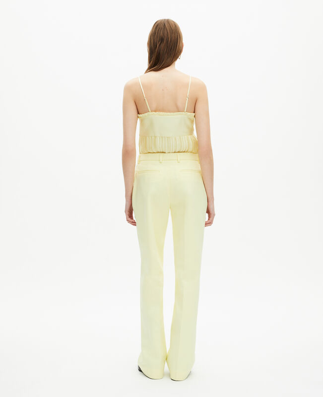 The Kooples FEMME YELLOW pantalon costume en coton bleu
