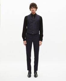 The Kooples HOMME DARK NAVY gilet de costume en laine bleu marine