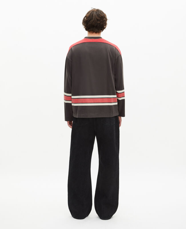 The Kooples HOMME BLACK WASHED sweatshirt avec blason noir