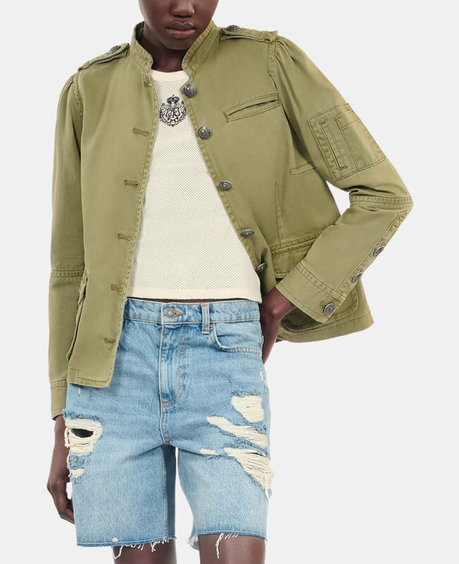 The Kooples FEMME OLIVE NIGHT veste style officier kaki