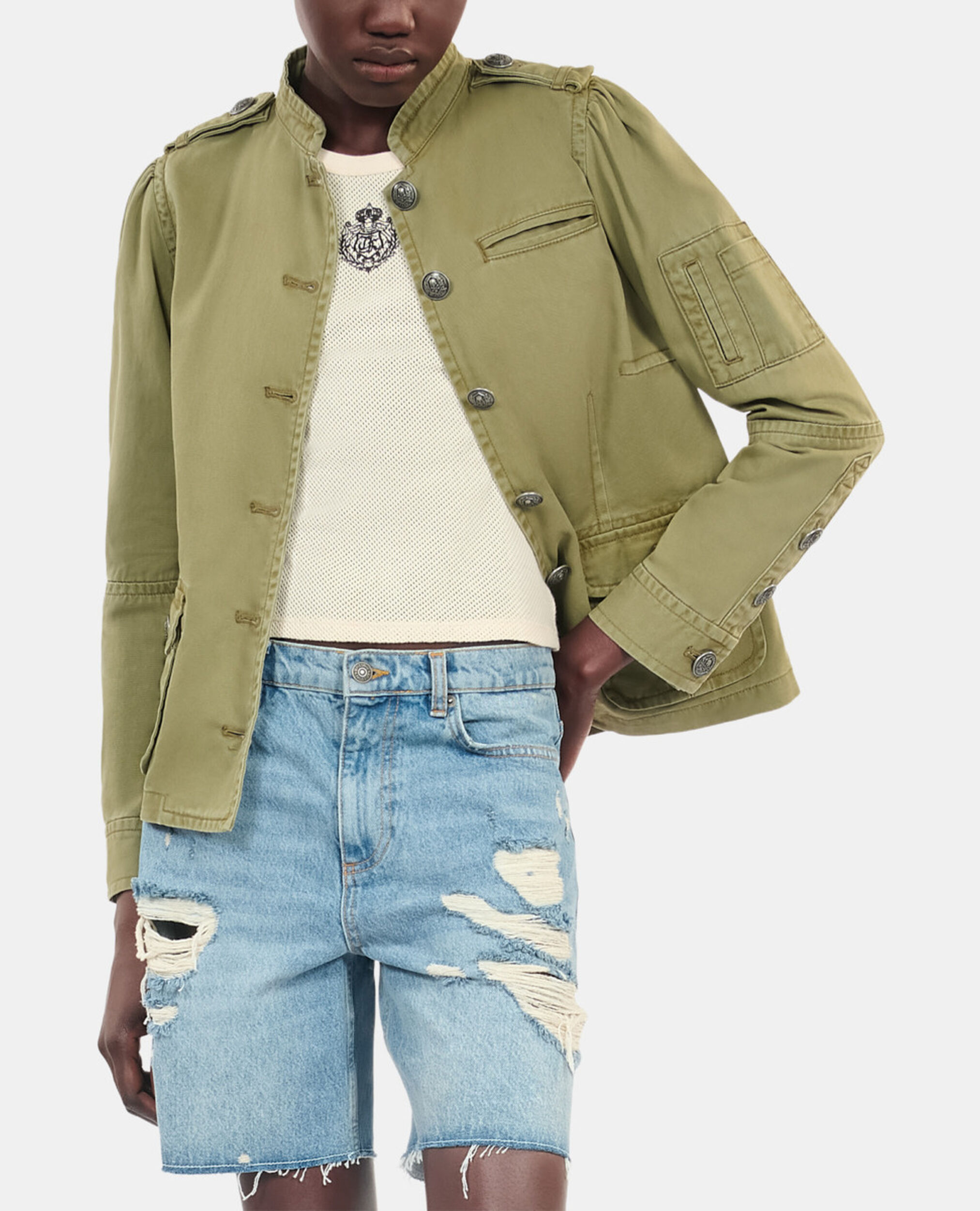 Veste style officier kaki, OLIVE NIGHT, hi-res image number null