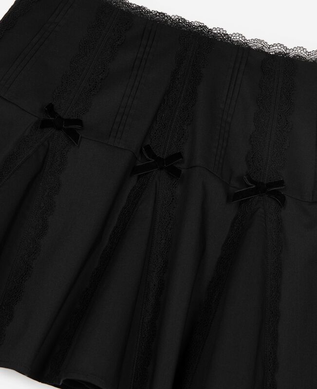The Kooples FEMME BLACK jupe courte détails nœuds noire