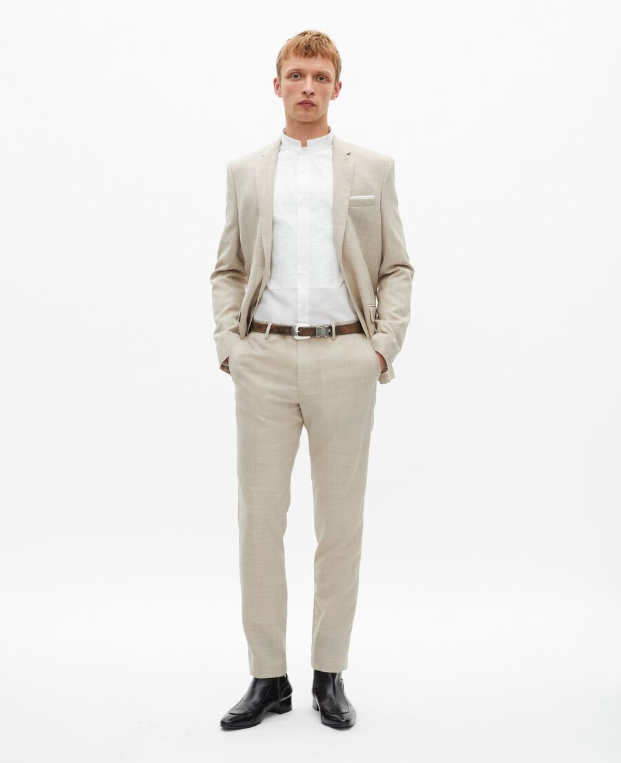 The Kooples MEN BEIGE beige slim fit wool suit jacket