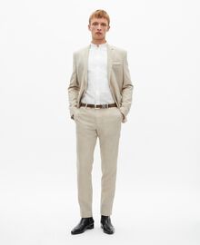 The Kooples HOMME BEIGE veste de costume en laine coupe ajustée beige