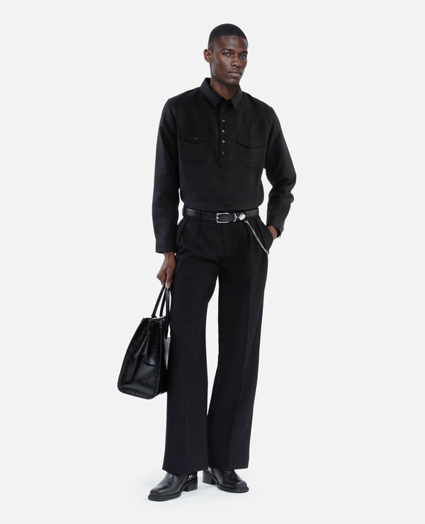 The Kooples HOMME BLACK chemise style polo noire