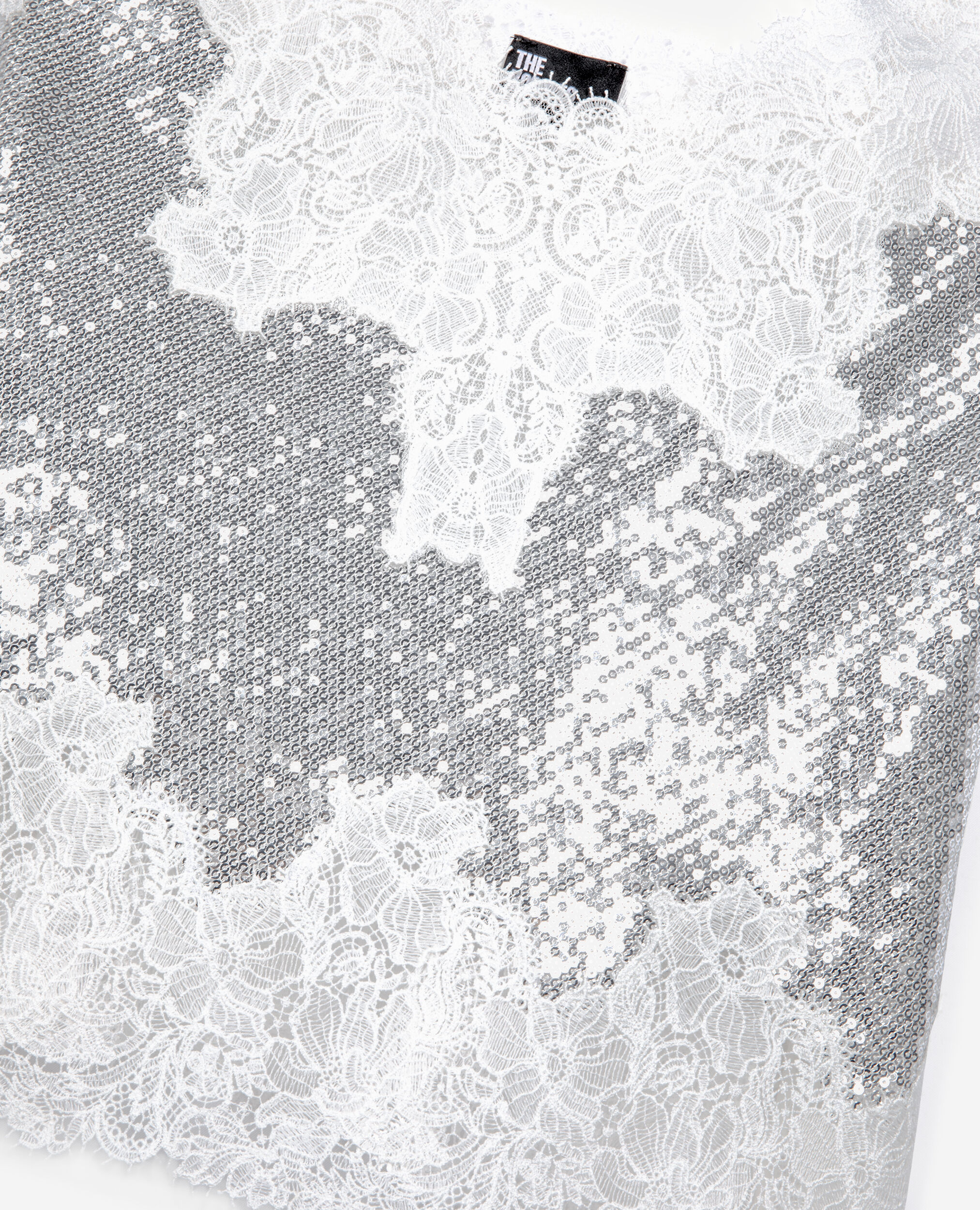 Caraco à sequins et dentelle argenté, SILVER, hi-res image number null