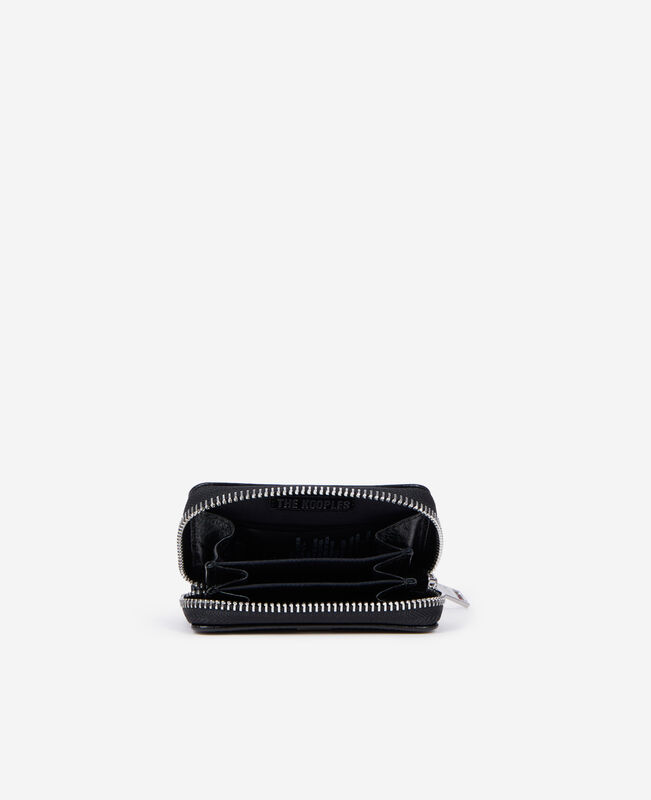 The Kooples MIXTE BLACK porte monnaie blason en cuir noir
