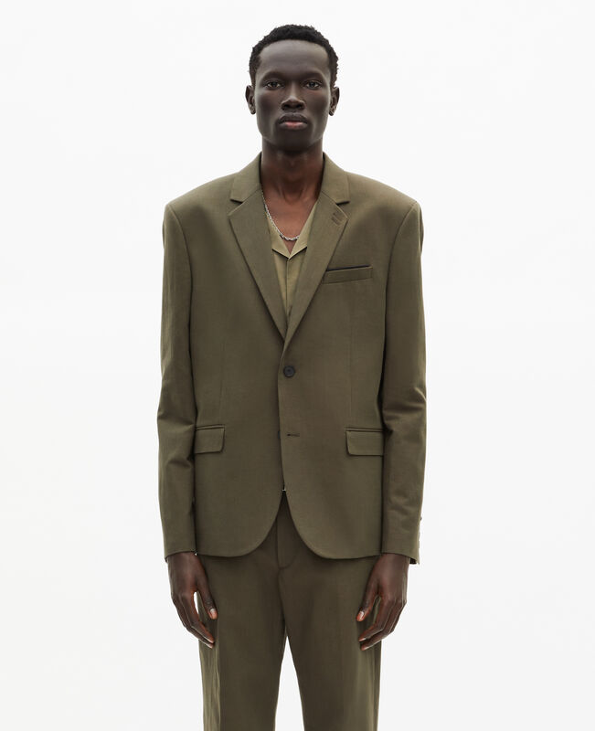 The Kooples HOMME KAKI veste de costume en coton - lin kaki