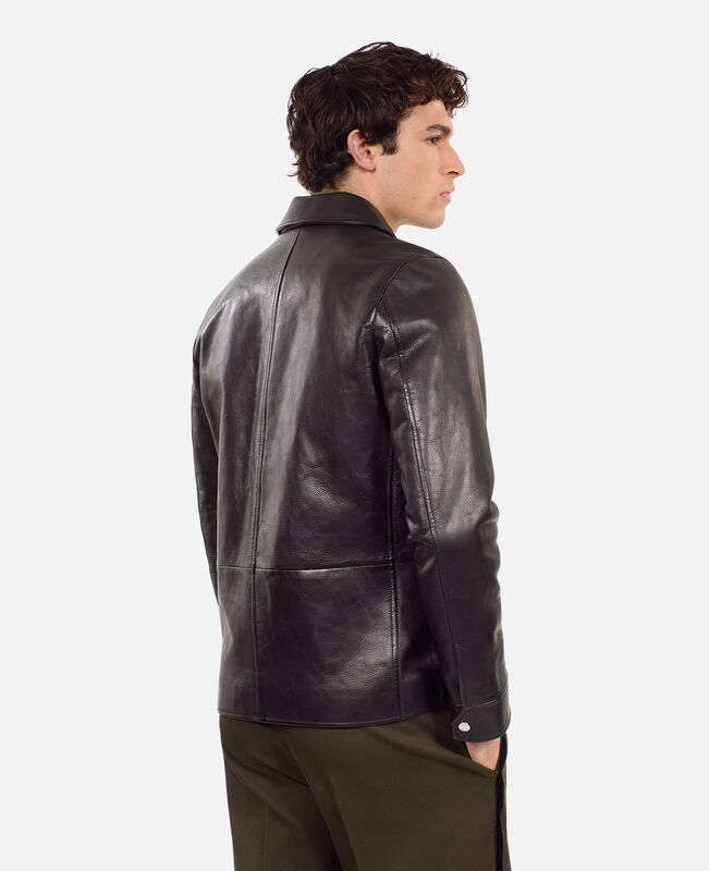 The Kooples HOMME BLACK veste en cuir noire