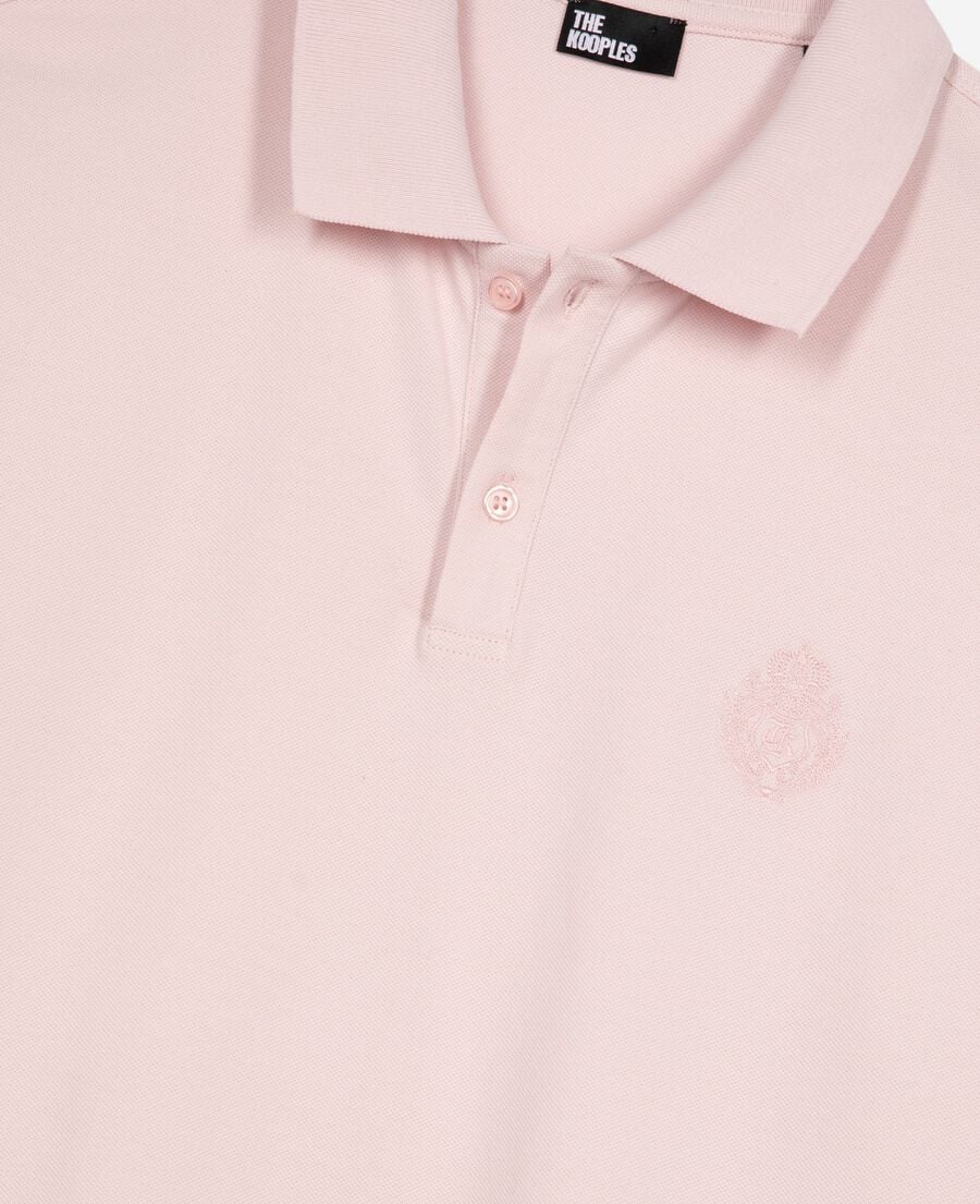 The Kooples MEN LILA piqué polo with classic pink collar