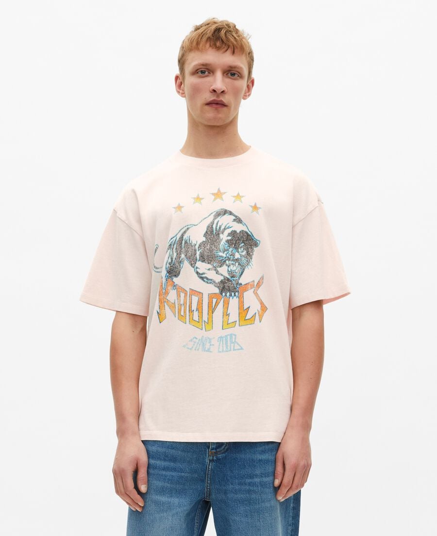 The Kooples MEN ECRU t-shirt with ecru screen print