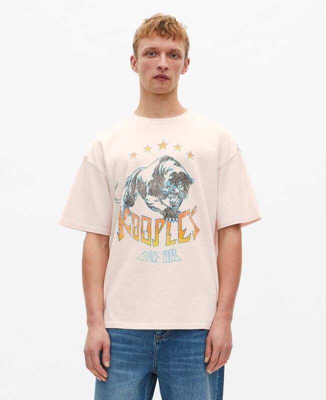 The Kooples HOMME ECRU t-shirt avec sérigraphie beige