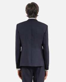 The Kooples HOMME NAVY veste de costume en laine pied de poule bleue