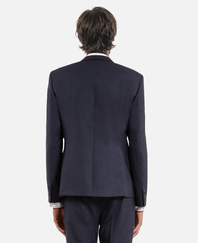 The Kooples HOMME NAVY veste de costume en laine pied de poule bleue