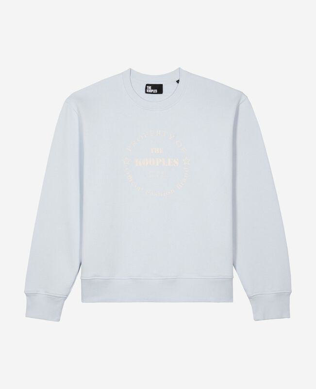 The Kooples FEMME LIGHT BLUE sweathshirt avec sérigraphie bleu clair