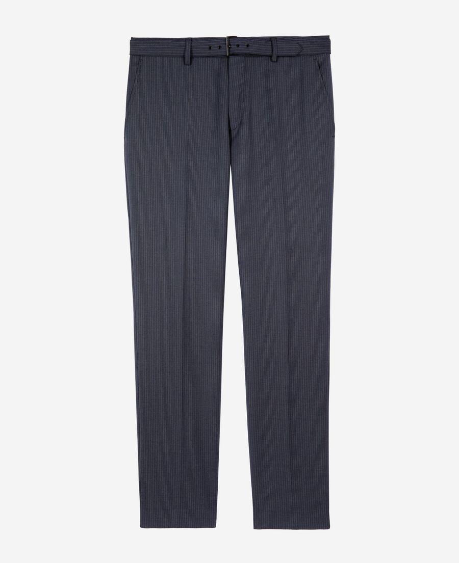 The Kooples HOMME BLUE pantalon de costume à rayures bleu