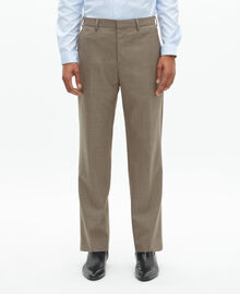 The Kooples HOMME BEIGE MELANGE pantalon de costume en laine beige