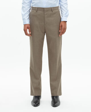 The Kooples MEN BEIGE MELANGE beige wool suit pants