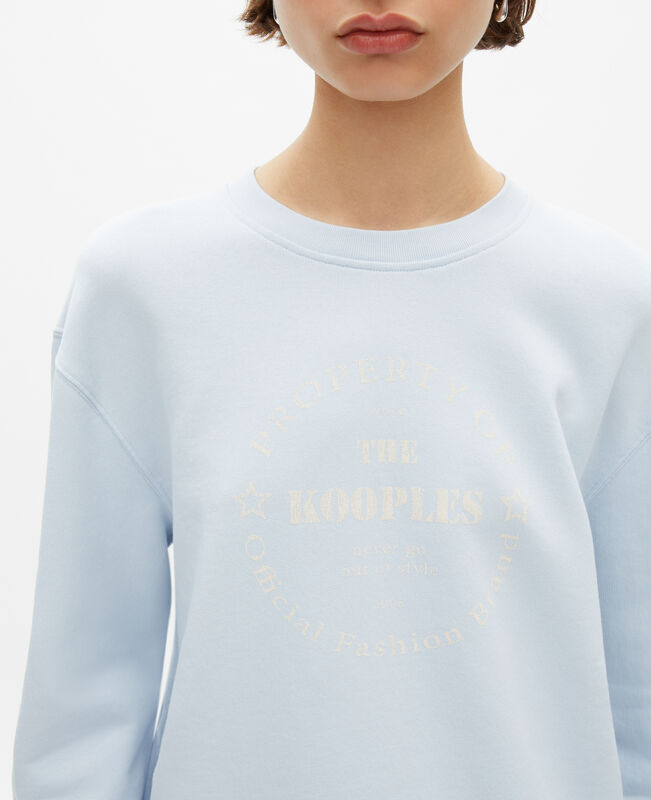 The Kooples FEMME LIGHT BLUE sweathshirt avec sérigraphie bleu clair
