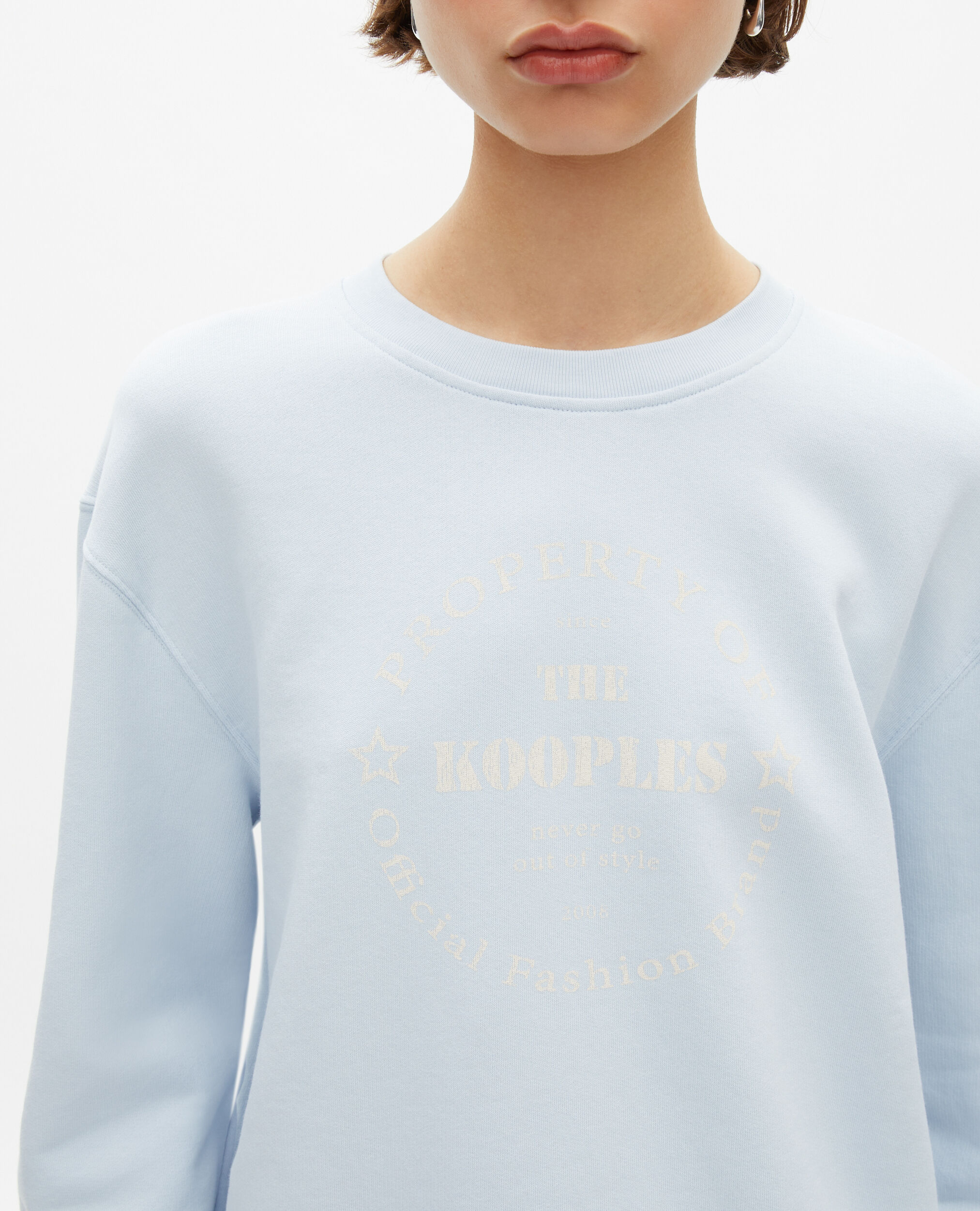 Sweathshirt avec sérigraphie bleu clair, LIGHT BLUE, hi-res image number null
