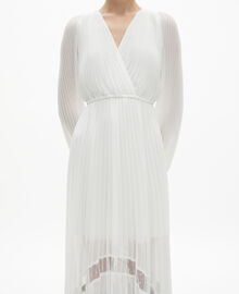 The Kooples FEMME ECRU robe longue plissée avec plumetis écrue