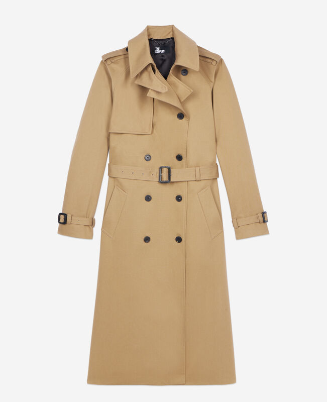 The Kooples FEMME BEIGE trench long en coton beige