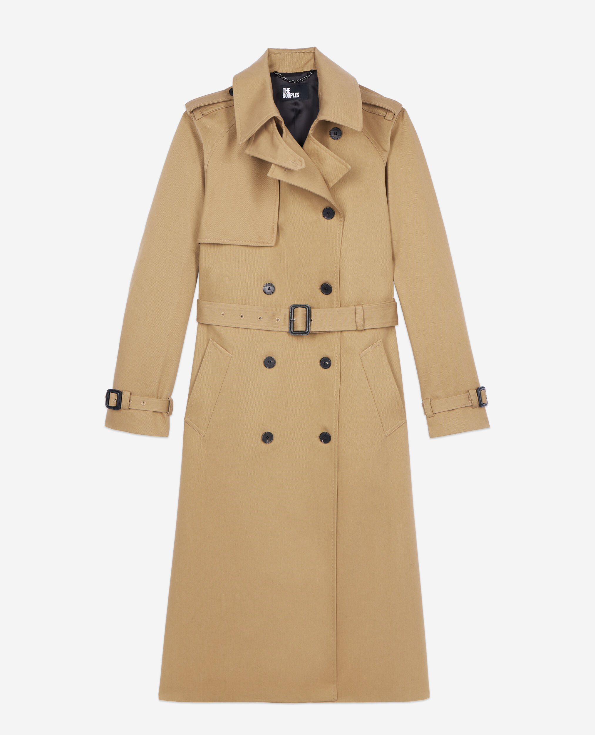 Trench long en coton beige, BEIGE, hi-res image number null