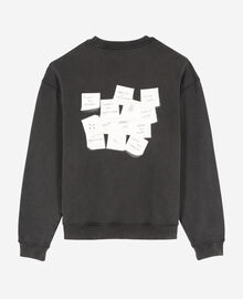 The Kooples HOMME BLACK WASHED sweatshirt avec serigraphie noir délavé