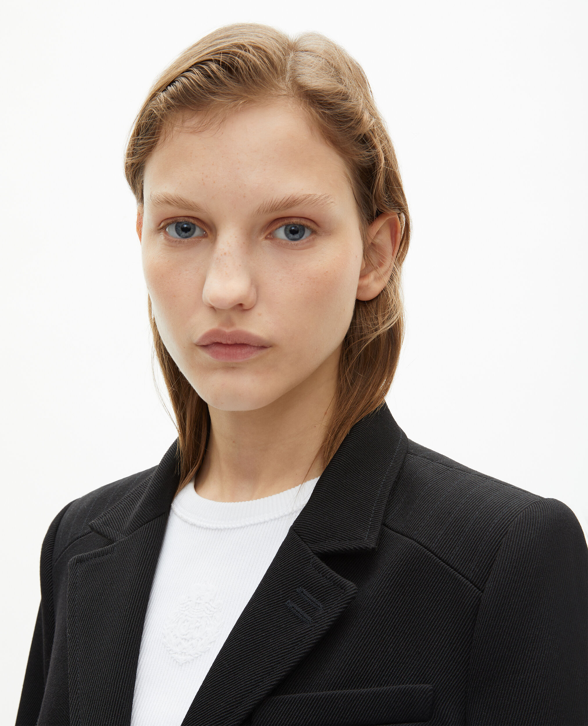 Manteau long en laine noir, BLACK, hi-res image number null