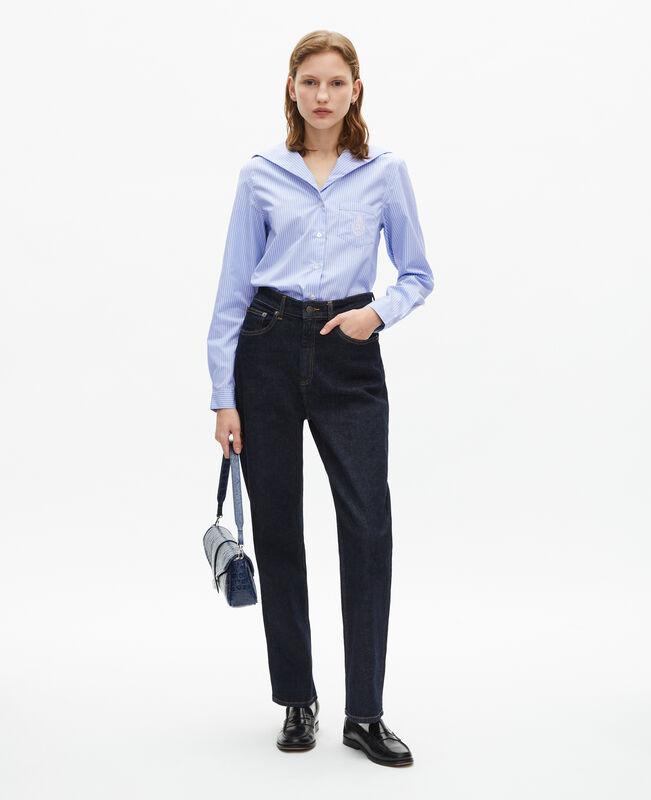 The Kooples FEMME BLUE sac en cuir embossé bleu