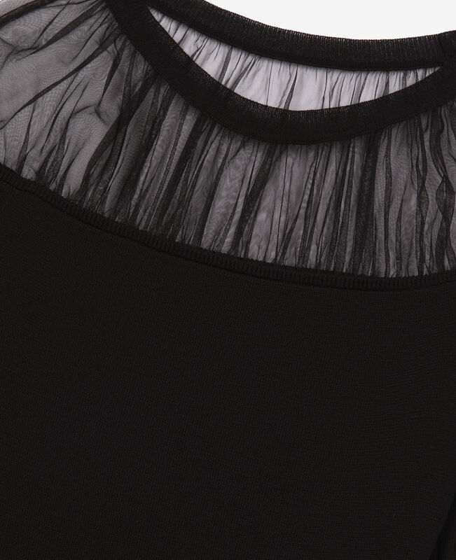 The Kooples FEMME BLACK robe courte à fronces noire