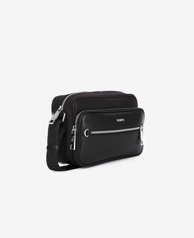 The Kooples HOMME BLACK sac messenger medium en cuir noir