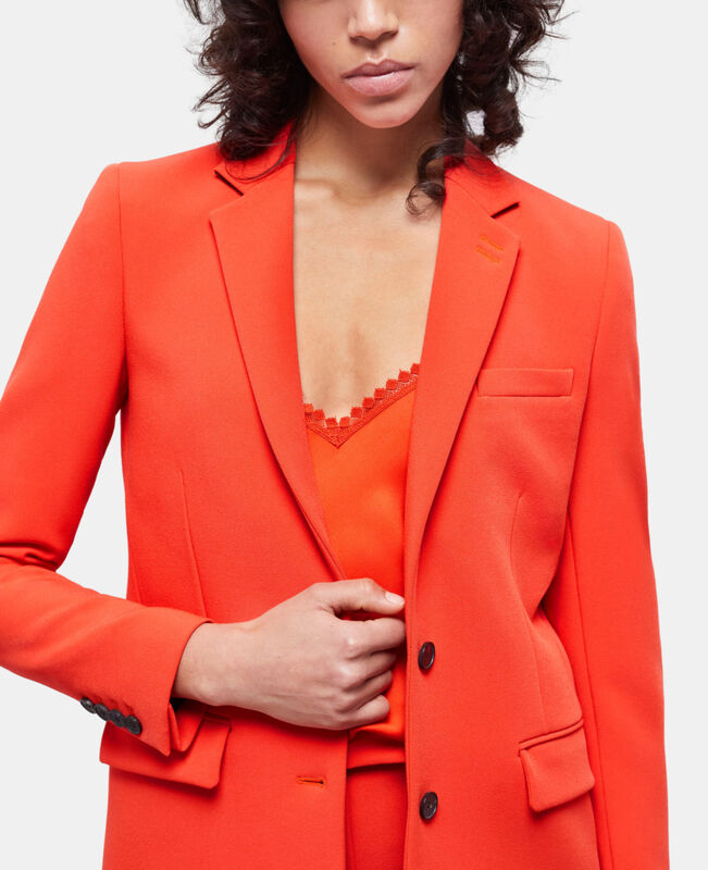 The Kooples FEMME ORANGE veste tailleur orange en crêpe