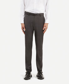 The Kooples HOMME DARK GREY pantalon de costume en laine prince de galles gris
