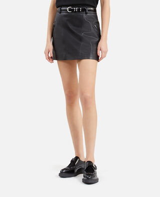 The Kooples FEMME BLACK derbies en cuir et effet poulain noir