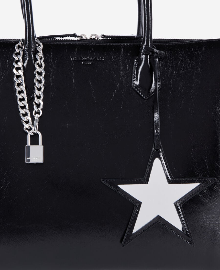 The Kooples DAMEN BLACK ming xl-tasche aus schwarzem leder