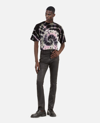 The Kooples MEN BLACK black leather slim-fit pants