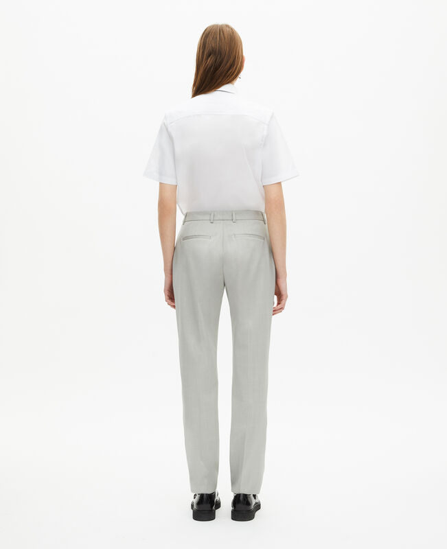 The Kooples FEMME BEIGE pantalon tailleur ajusté gris clair
