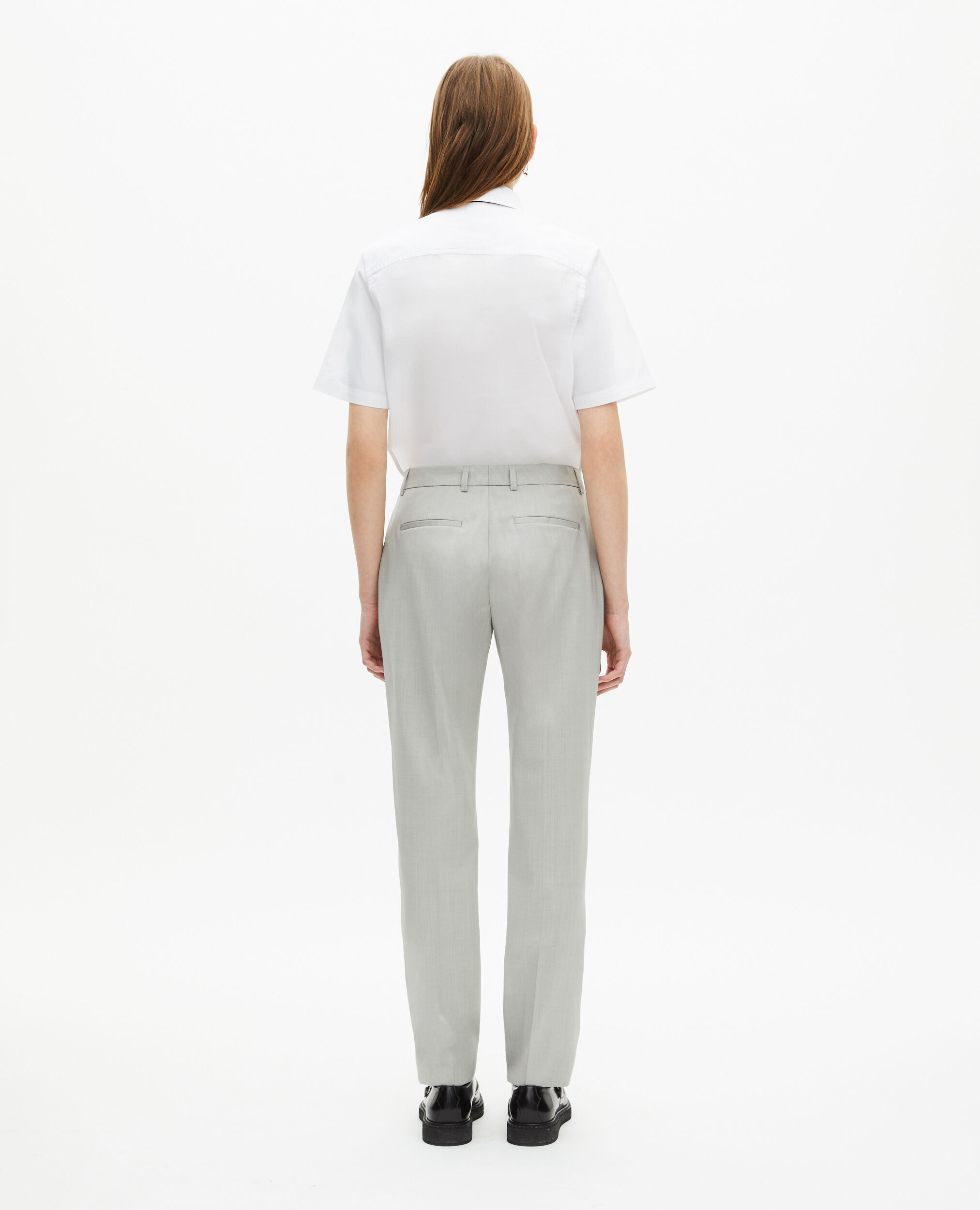 Pantalon tailleur ajusté gris clair, BEIGE, hi-res image number null