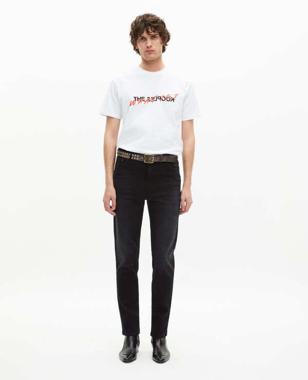 The Kooples HOMME BLACK WASHED jean slim noir
